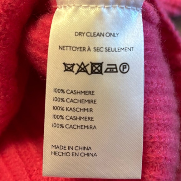 Anthropologie The Enza Ribbed Cashmere Mock Turtleneck Cropped Sweater, Pink, M - Picture 7 of 10